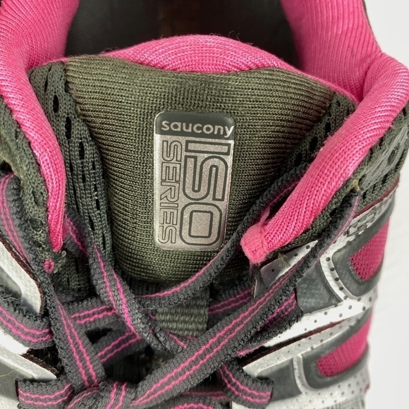 Saucony ISO Fit Hurricane Grey Pink Running Shoes - Picture 7 of 11